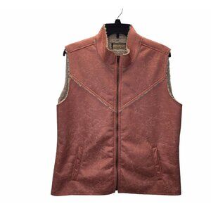 Legacy Falls Faux Suede Vest Women XL Pink Sherpa Lined Full Zip Fall Winter